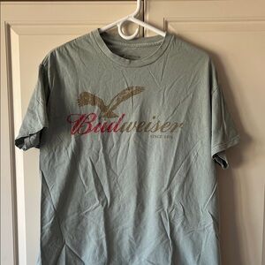 Budweiser Men's Green T-Shirt with Logo